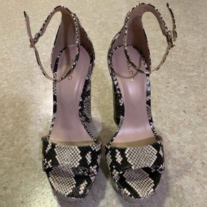 Aldo 'Paeria' Womens Platform Shoes - Block Heel - Snakeskin - Size 5